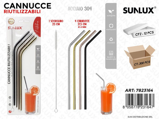 Cannucce Riutil. Acciaio 304 4PCS-SCOVOLINO