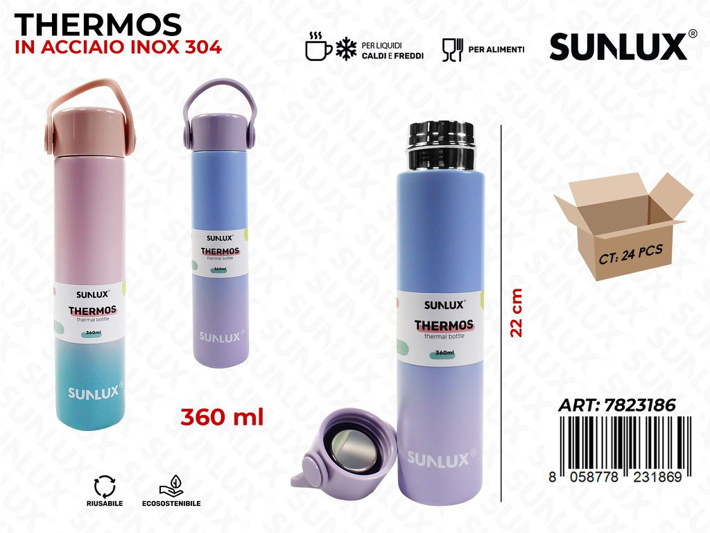 Sunlux Thermos Acc. Inox 304 360ML 22CM