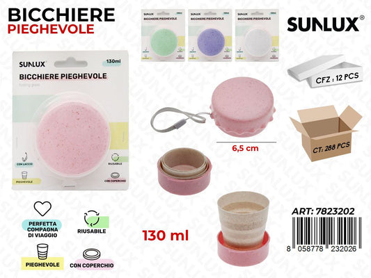 Sunlux Bicchiere Pieghevole c/ COP.130ML