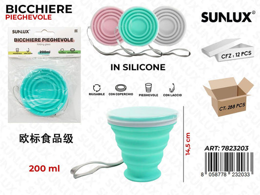 Sunlux Bicchiere Pieg. Silicone 200ML 14CM