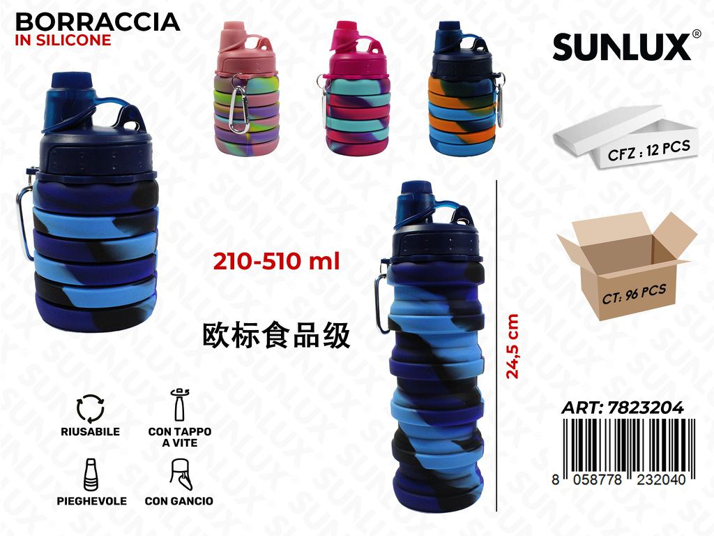 Sunlux Borraccia Pieg. Silicone 210-510Ml 24.5Cm/ Pz Da 12