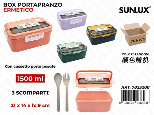 Sunlux Box Portapranzo c/Posate 3SCOMP. 21*14*9CM