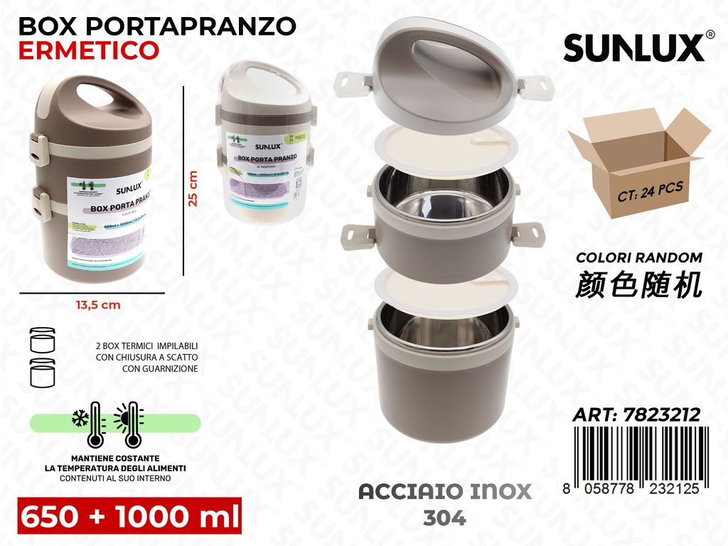Sunlux Box Portapranzo Ermetico 2SCOMP. 213.5*25CM