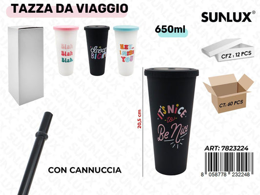 Sunlux Tazza da Viaggio Ass. 650ML 20.5CM