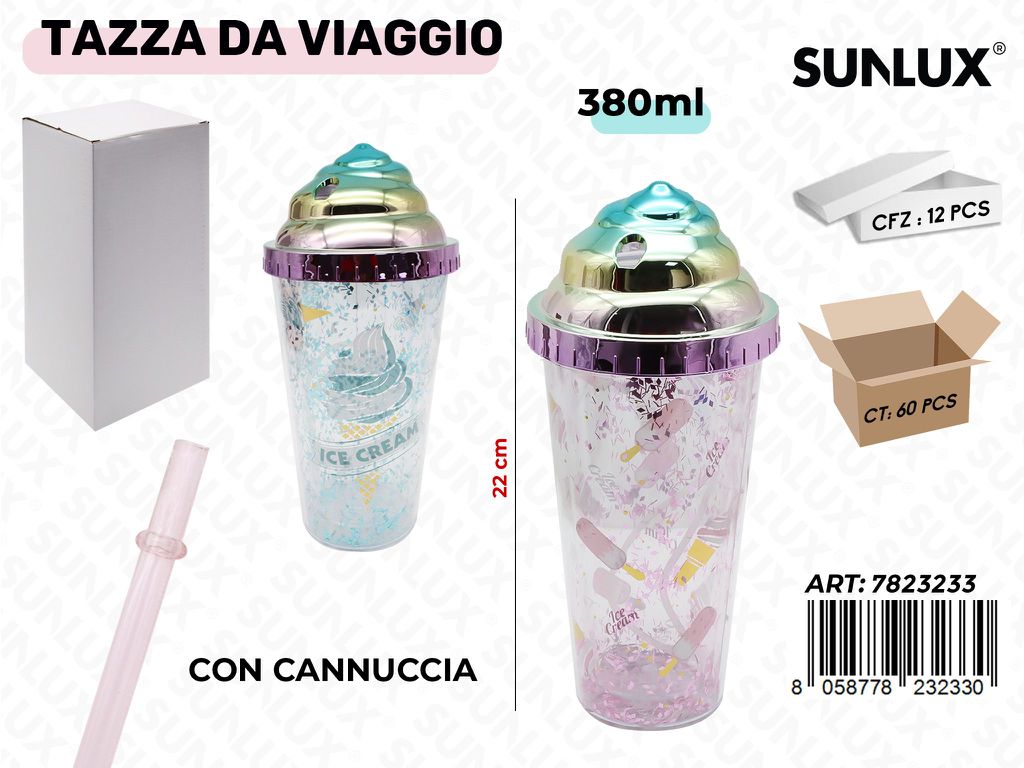 Sunlux Tazza da Viaggio Ass. 380ML 22CM