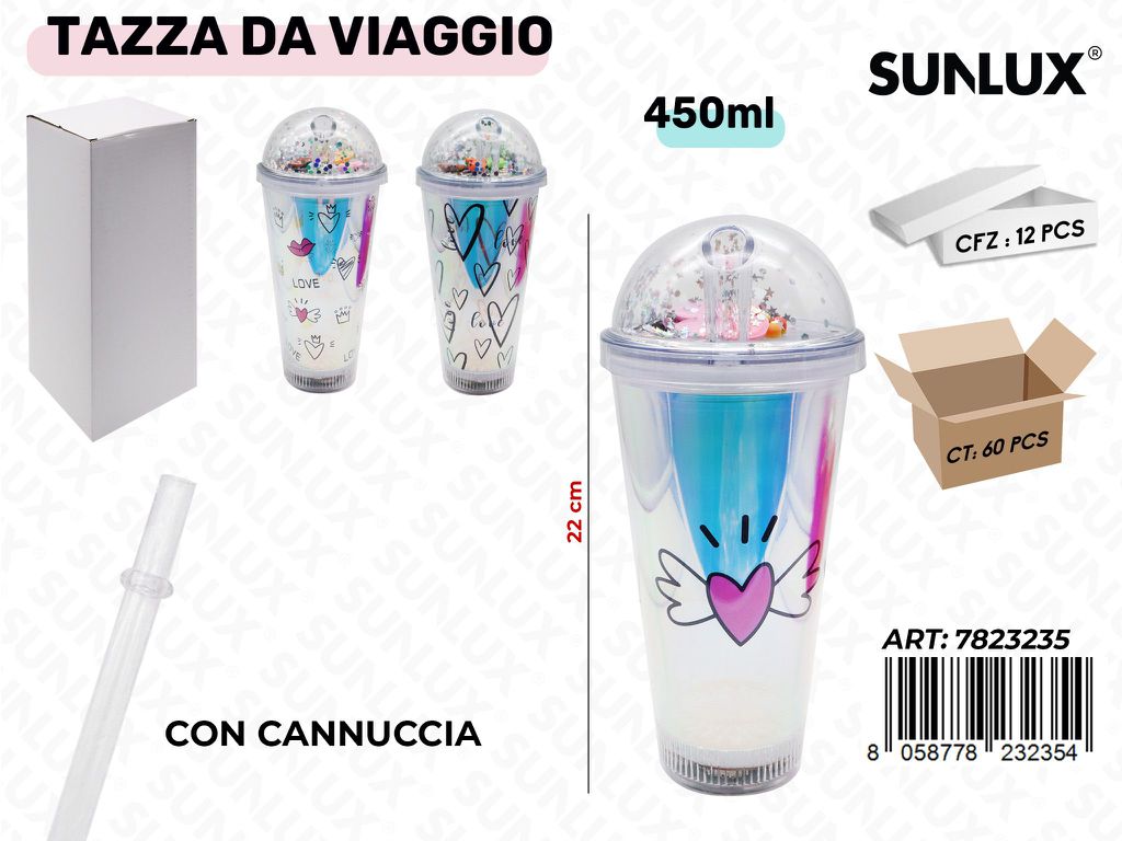 Sunlux Tazza da Viaggio Ass. 450ML 22CM