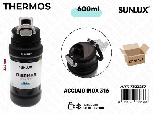 Sunlux Thermos Nero Inox 316 600ML 22.5CM