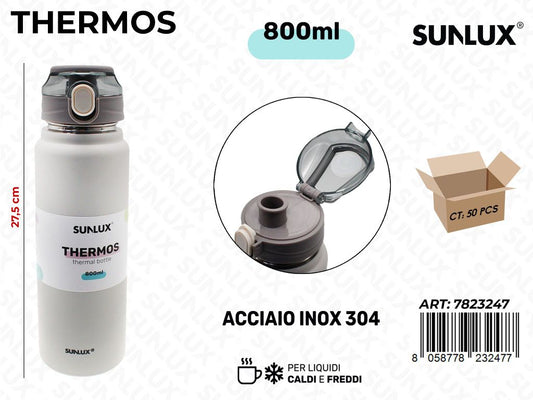 Sunlux Thermos Bianco Inox 304 800ML 27.5CM