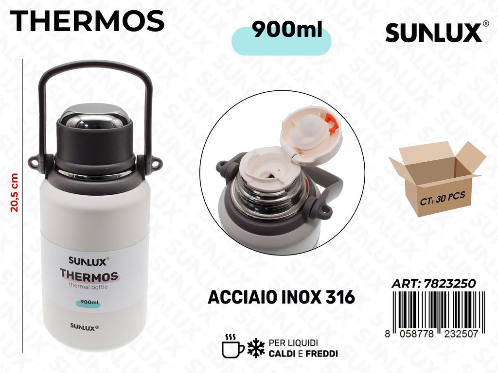 Sunlux Thermos Bianco Inox 316 900ML 20.5CM
