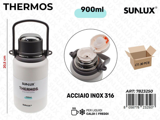 Sunlux Thermos Bianco Inox 316 900ML 20.5CM