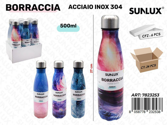 Sunlux Borraccia Ass. Acciaio 304 500ML 27CM