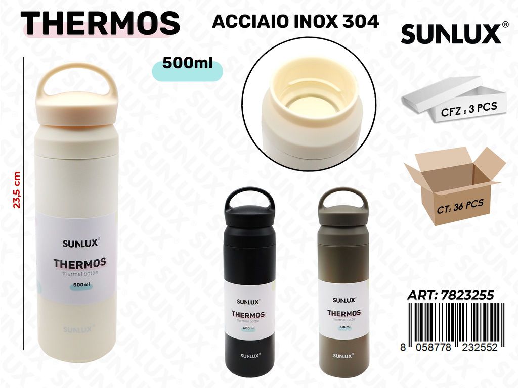 Sunlux Thermos Ass. Acciaio 304 500ML 23.5CM
