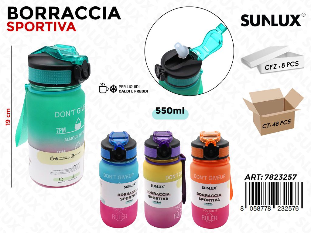 Sunlux Borraccia Sportiva Ass. 550ML 23CM