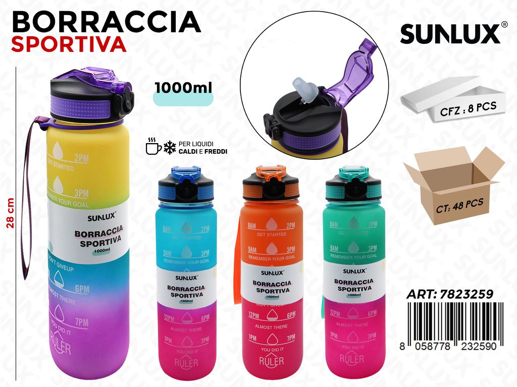 Sunlux Borraccia Sportiva Ass. 1000ML 28CM