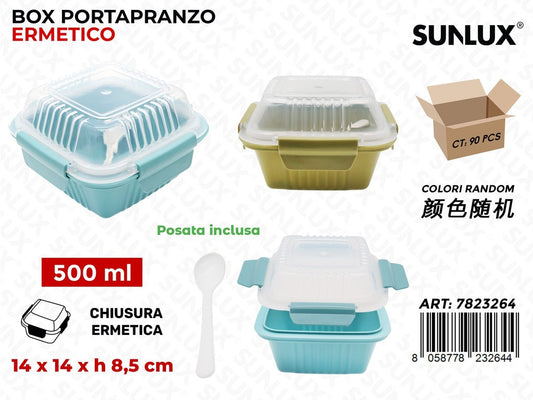 Sunlux Box Portapranzo c/Posata 500ML 14*8.5*14CM