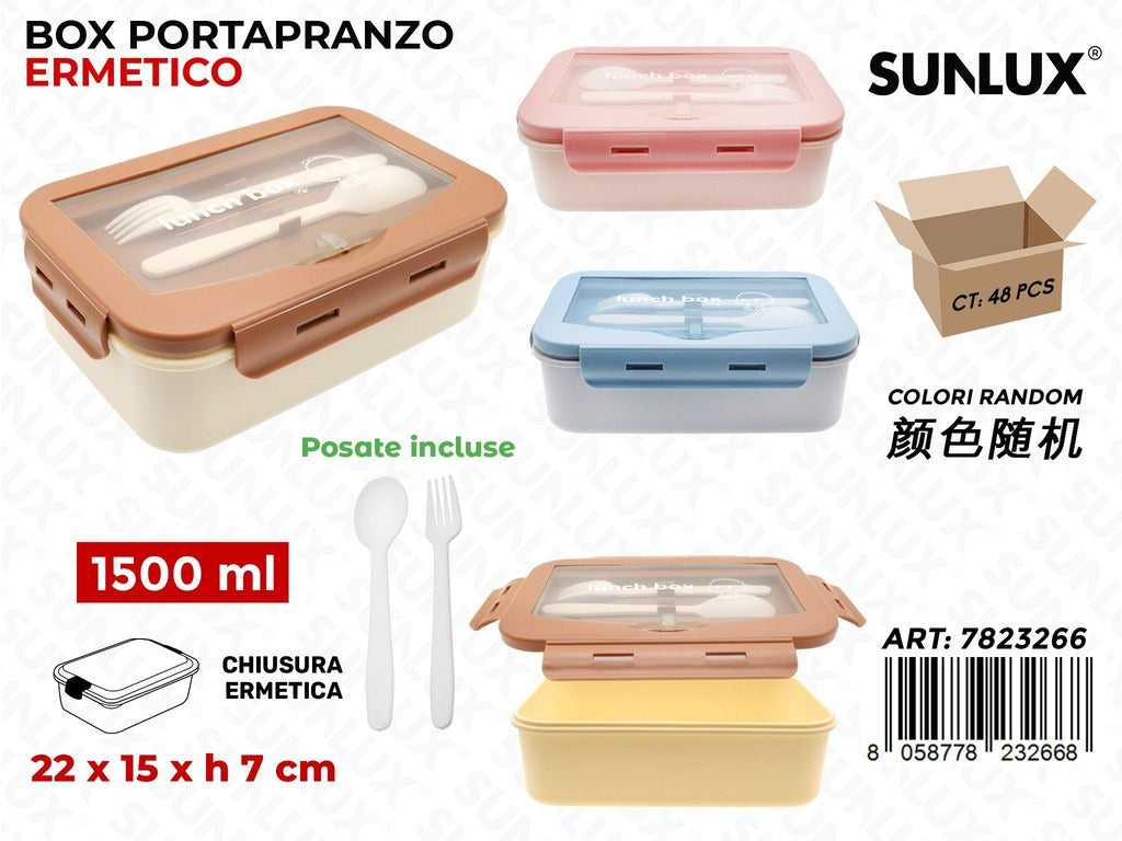 Sunlux Box Portapranzo c/Posata ASS.1500ML 22*7*15CM