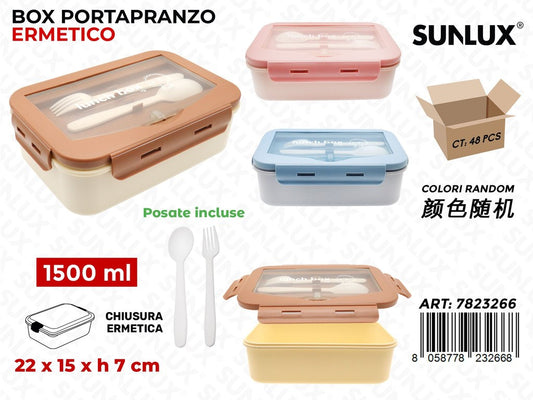 Sunlux Box Portapranzo c/Posata ASS.1500ML 22*7*15CM