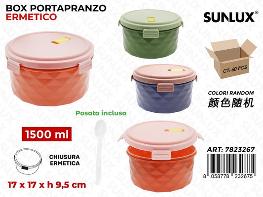 Sunlux Box Portapranzo c/Posata ASS.1500ML 17*9.35*17CM