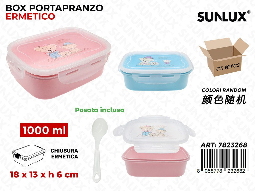 Sunlux Box Portapranzo c/Posata ASS.1000ML 18*6*13CM