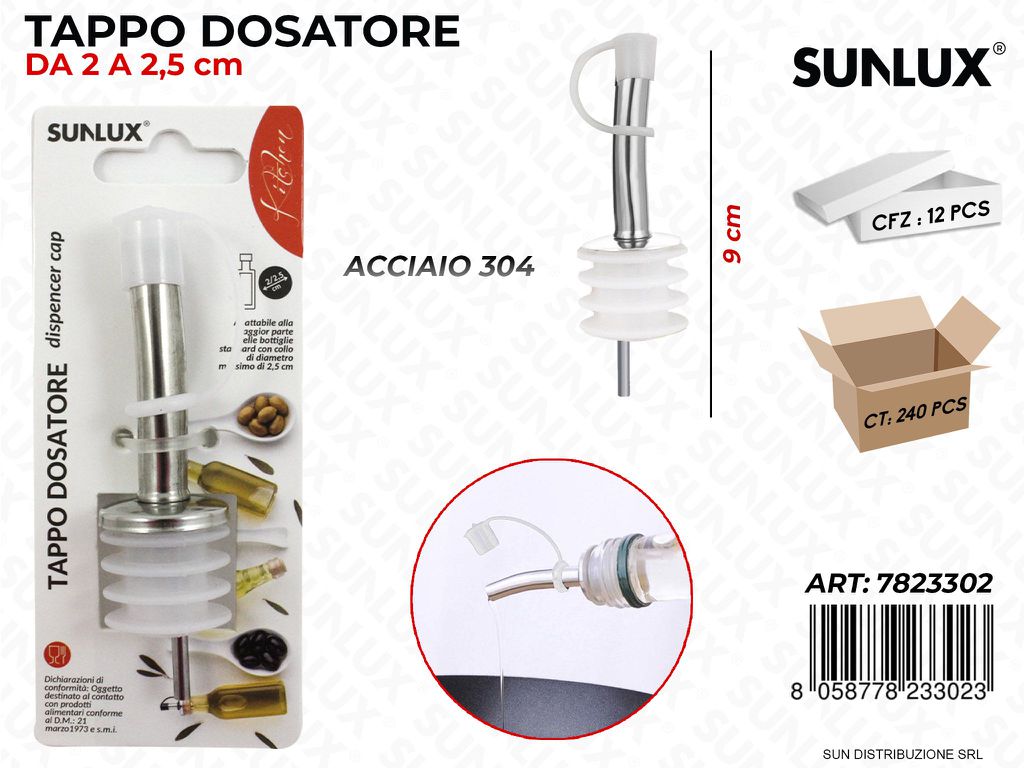 Tappo Dosatore in Acciaio 304 9CM