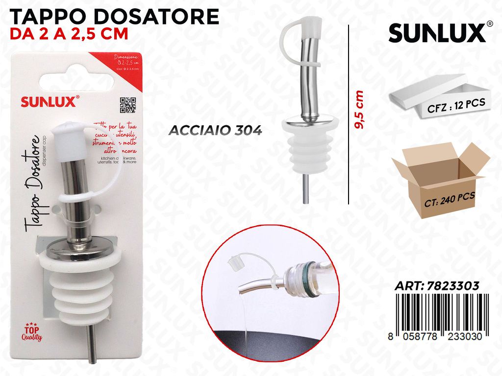 Tappo Dosatore in Acciaio 304 9.5CM