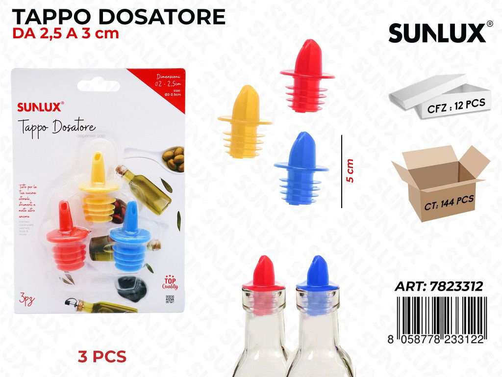 Sunlux Tappo Dosatore 5CM 3PCS Ass.