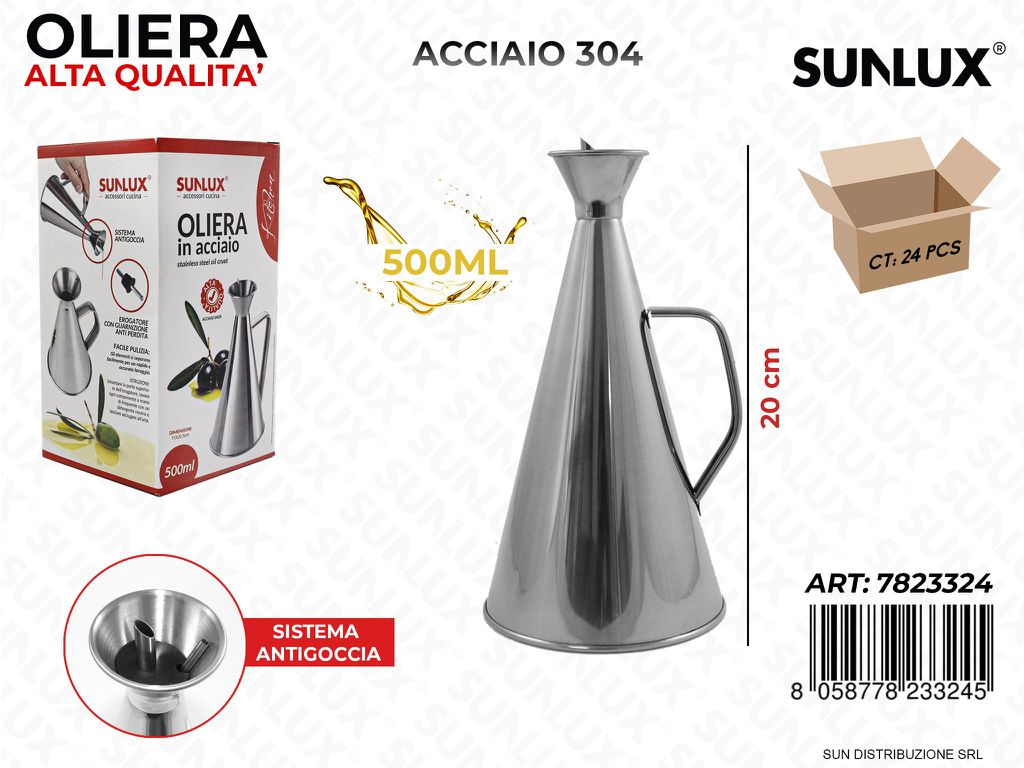 Oliera c/Antigocce in Acciaio 304 500ML 20CM