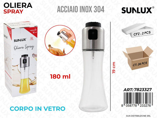 Oliera Spray In Acciaio 304-Vetro 180Ml 19Cm