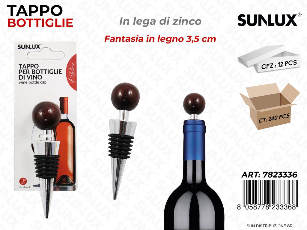 Tappo per Bottiglie di Vino L. di Zinco