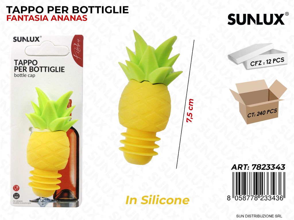 Tappo per Bottiglie in Silicone Ananas 7.5CM