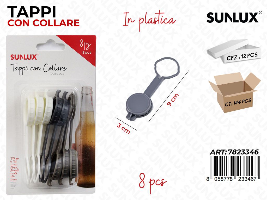 Tappi con Collare 3COL 8PCS 3*9CM