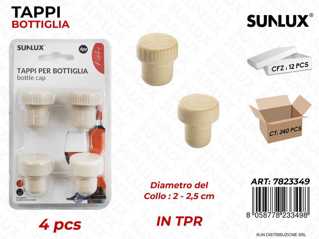 Tappi per Bottiglia in Tpr 4PCS D.2*2.5CM