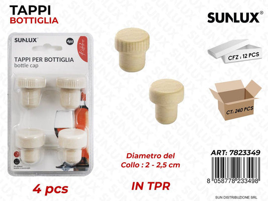Tappi per Bottiglia in Tpr 4PCS D.2*2.5CM