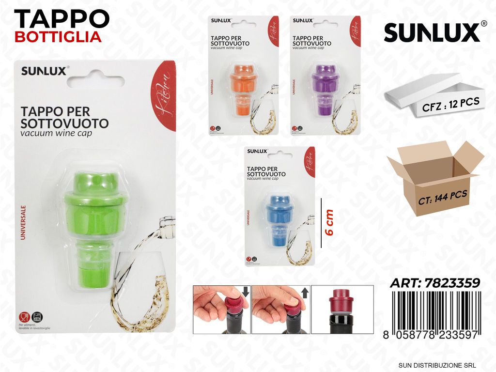 Tappi per Sottovuoto Col. Ass. 6CM