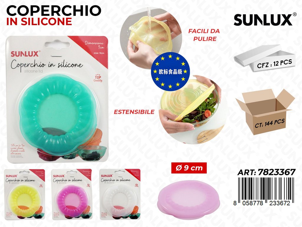 Coperchio in Silicone D.9CM Col. Ass.
