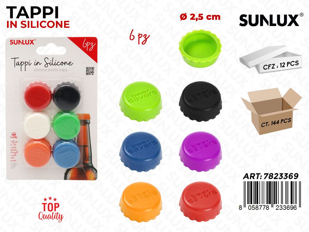 Sunlux Tappi in Silicone 6PCS D.2.5CM