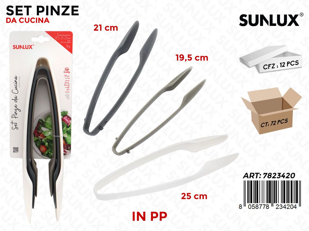 Set Pinze da Cucina in Pp Mis. Ass. 3PCS