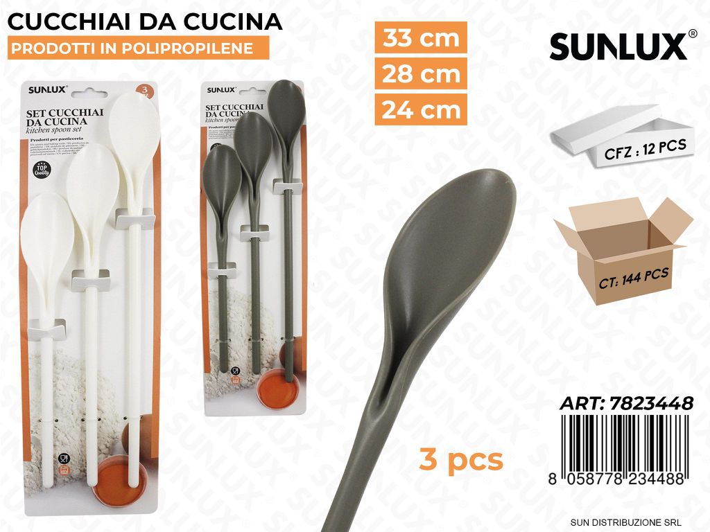 Set Cucchiai da Cucina in Pp 3PCS 24-28-33CM