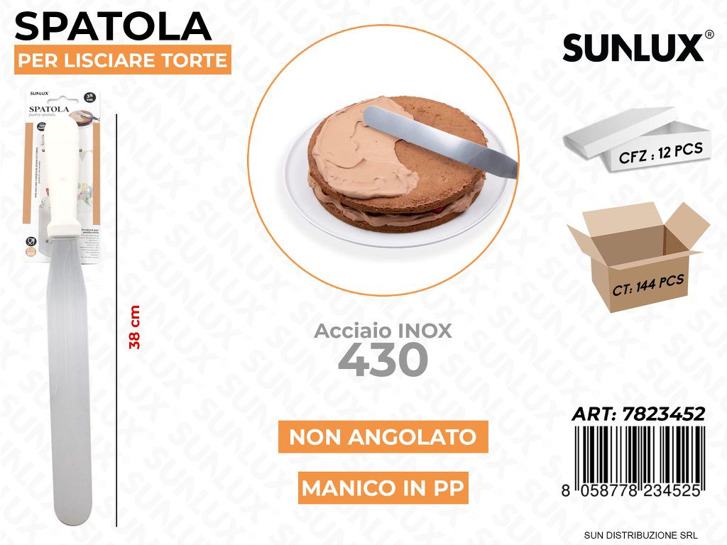 Spatola per Lisciare Torte Acciaio 430 38CM