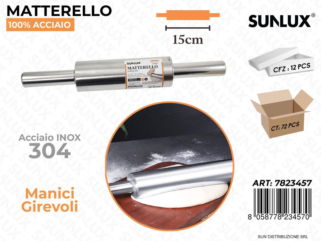 Mattarello in Acciaio 304 15CM
