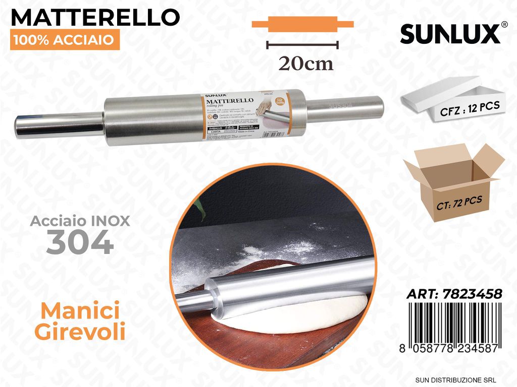 Mattarello in Acciaio 304 20CM