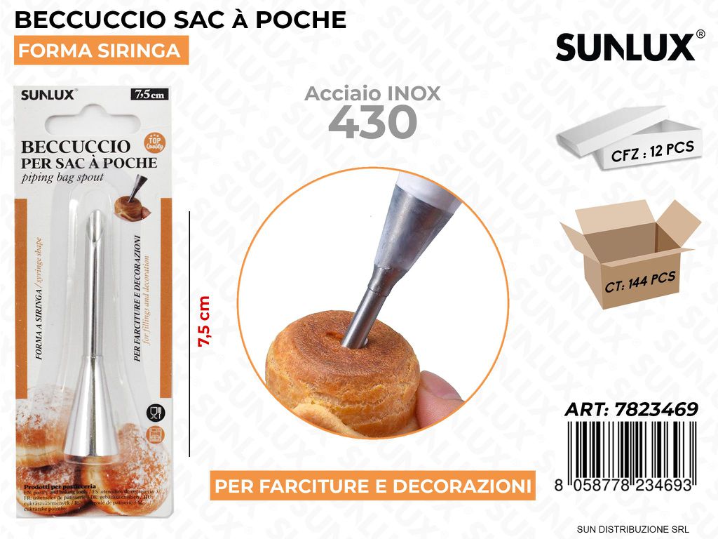 Beccuccio Sac a Poche in Acciaio 430 7.5CM