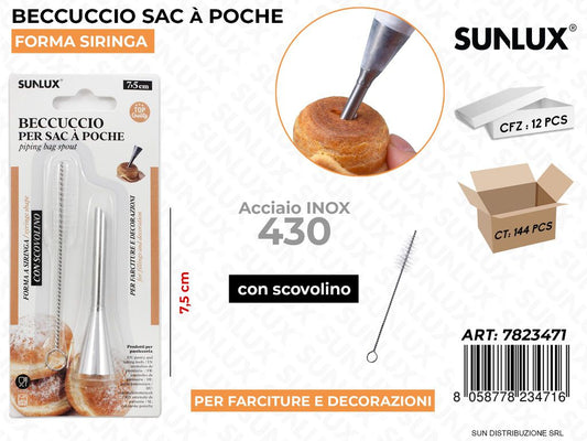 Beccuccio Sac a Poche in Acciaio 430 c/ Scov. 7.5CM