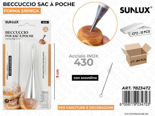 Beccuccio Sac a Poche in Acciaio 430 c/ Scov. 9CM
