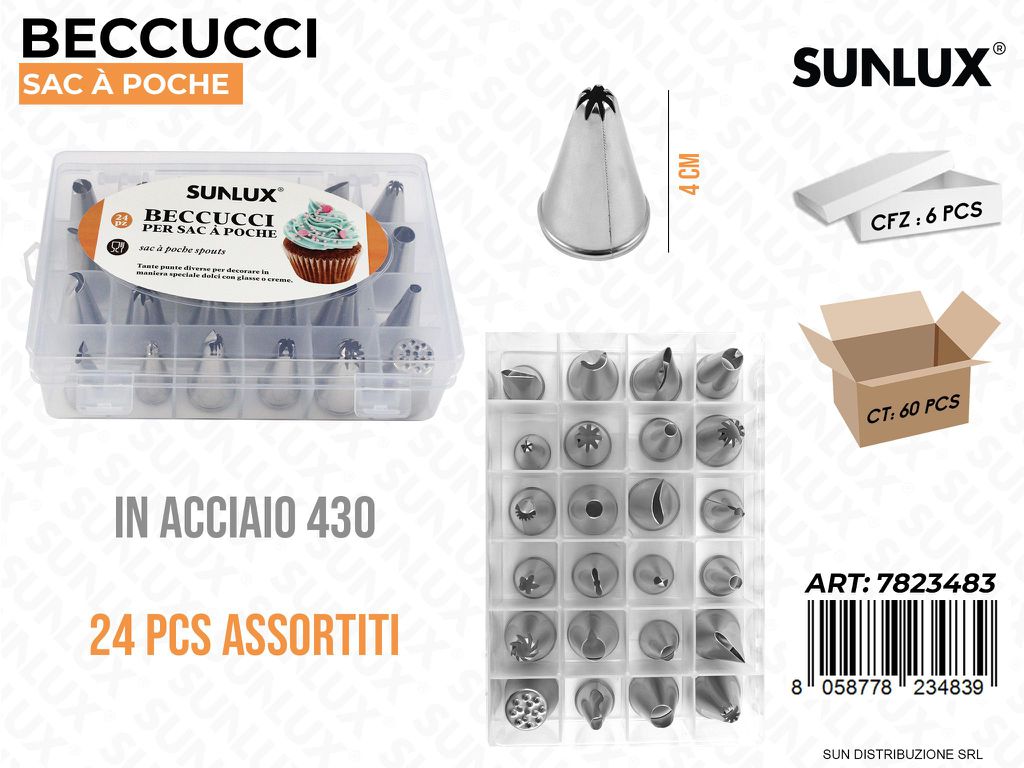 Beccucci Sac a Poche Acc. 430 24PCS Ass. 4CM