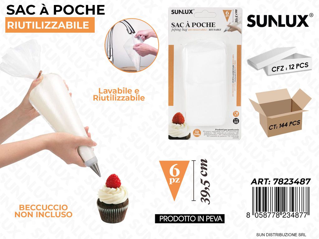 Sac a Poche Riutilizzabile 6PCS 39.5CM