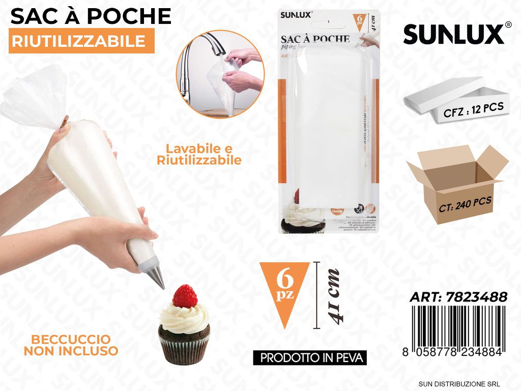Sac a Poche Riutilizzabile 6PCS 41CM