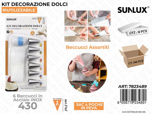 KIT DEC. PER DOLCI 6BEC. ACC. 430 2SAC A POCHE/PZ DA 12**