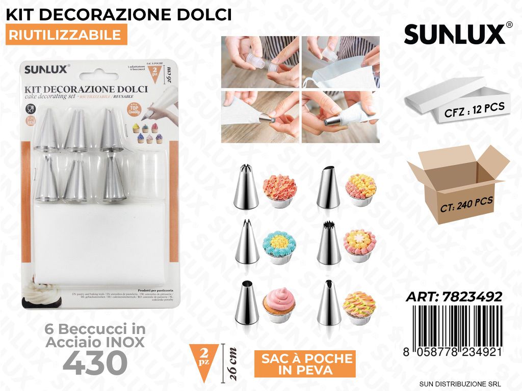 Kit Dec. per Dolci 6BEC. Acc. 430 2SAC a Poche