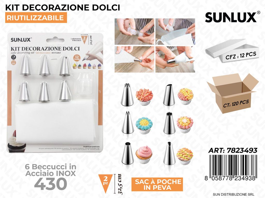 Kit Dec. per Dolci 6BEC. Acc. 430 2SAC a Poche